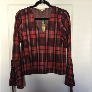 Plaid Bell Long Sleeve with Ties